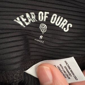 Year of Ours Black Ribbed Top